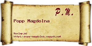 Popp Magdolna névjegykártya